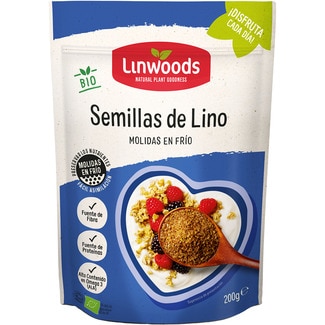 LINWOODS Bio semillas de lino molidas en frío ecológicas y sin gluten envase 200 g