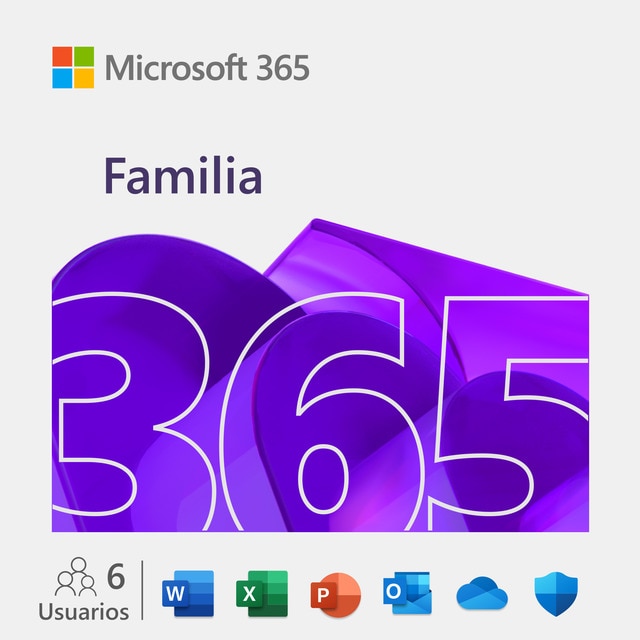 Microsoft 365 Familia Descarga Digital, 6 usuarios, 1 año de suscripción, Multidispositivo