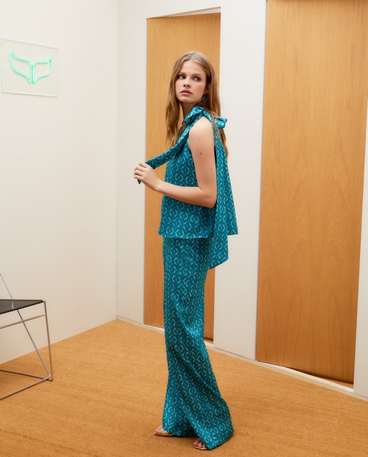 Pantalón de mujer ancho print