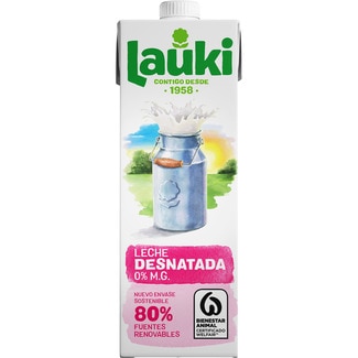 precios Lauki Leche Desnatada Brik 1 L en Hipercor