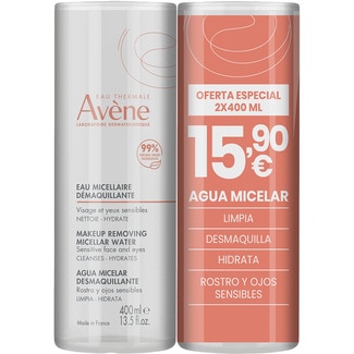 EAU THERMALE AVENE agua micelar desmaquillante rostro y ojos sensibles pack 2 envase 400 ml