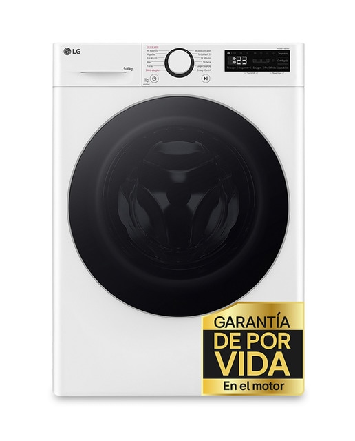 Lavadora secadora LG 9 kg / 1400 rpm, inteligente AI Direct Drive TM - F4DR6009A1W. Reacondicionado grado B