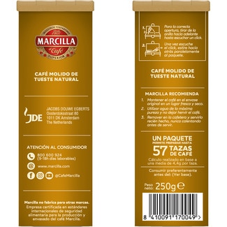Café molido natural intensidad 8 paquete 250 g - Marcilla