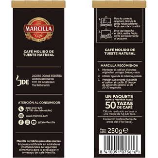 Café molido natural especial cafetera express Creme Express paquete 250 g - Marcilla