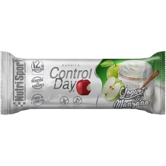 NUTRISPORT Control Day barrita con sabor a yogurt y manzana con proteínas, fibra y L-Carnitina unidad 44 g sin gluten y reducido en azúcares