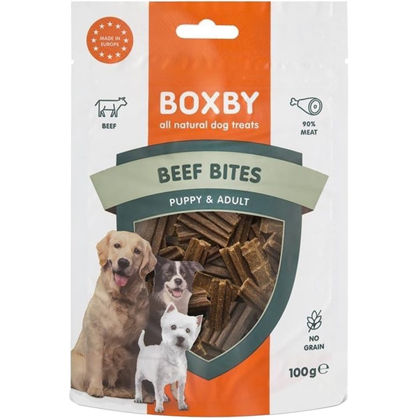 Beef Bites dog snacks ? for adult dogs & puppies, beef No Grain container 100 g