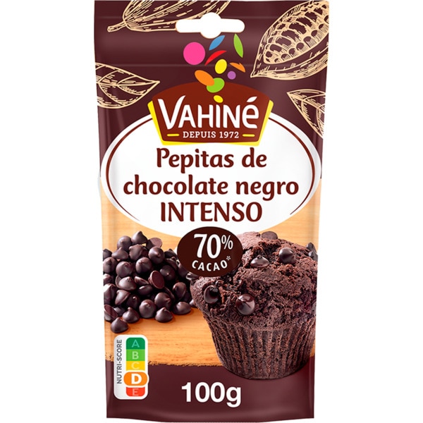 Pepitas de Chocolate 70% Cacau embalagem 100 g