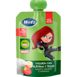 Hero Pouch Marvel Fruta Iogurte, Banana e Morango embalagem 100 g