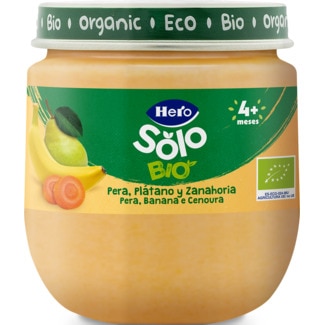 Hero Solo Bio Banana, Cenoura e Pera frasco 120 g