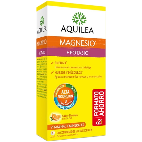 Magnesium + Kalium für Muskeln und Knochen Orangengeschmack zuckerfrei Box 28 Tabletten Brausetabletten