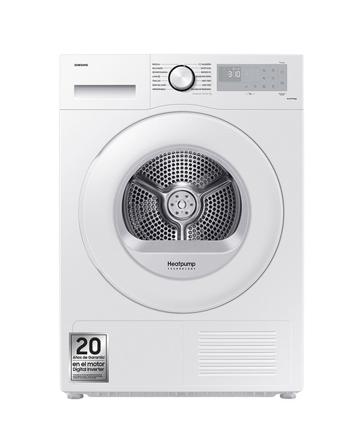 Secadora con Bomba de Calor Samsung 8kg OptimalDry Clase A Blanca DV80CGC0B0THEC. Reacondicionado grado A