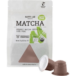 HAPPY LAB té verde matcha ecológico bolsa 10 cápsulas compatibles con máquinas Nespresso