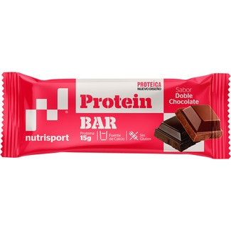 NUTRISPORT double chocolate flavour protein bar, gluten-free and no palm oil container 44 g
