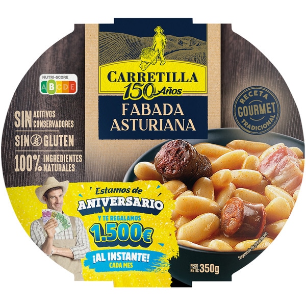 Gourmet fabada asturiana bean stew with the traditional recipe gluten-free bowl 350 g
