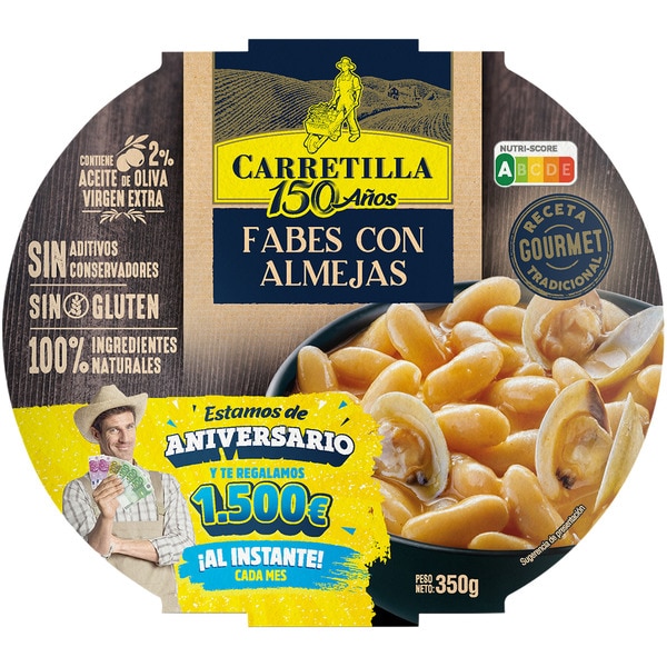 fabes con almejas Gourmet receta tradicional sin gluten bol 350 g