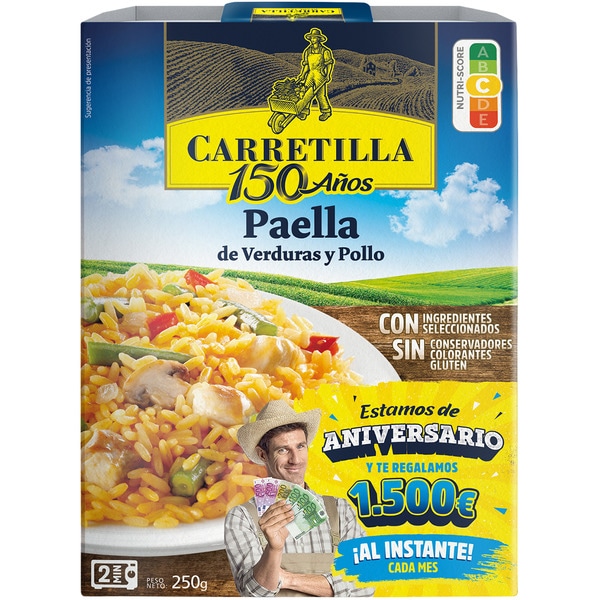 Paella mit Gemüse und Huhn Karton 250 g