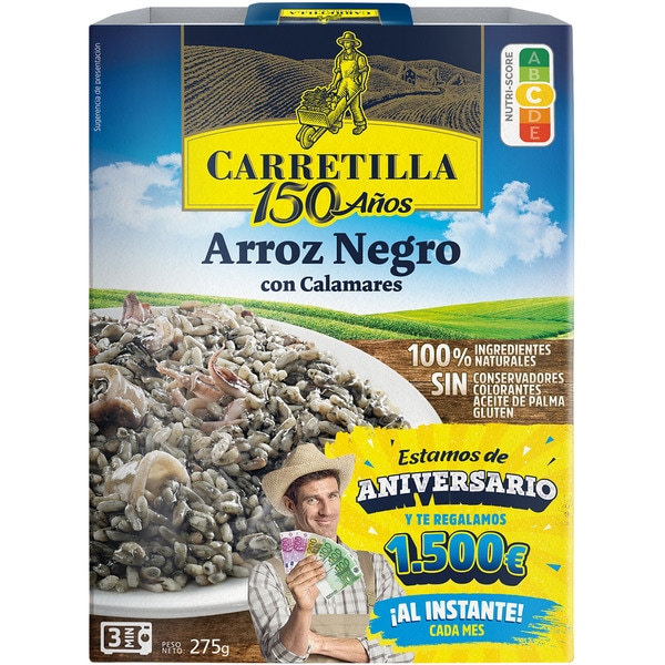 arroz negro con calamares sin gluten envase 300 g