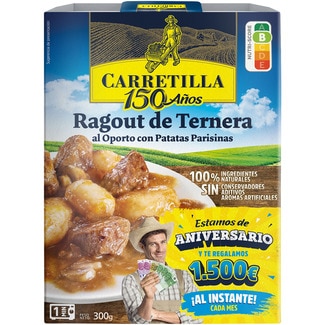 CARRETILLA ragout de ternera al oporto con patatas parisinas envase 300 g neto escurrido