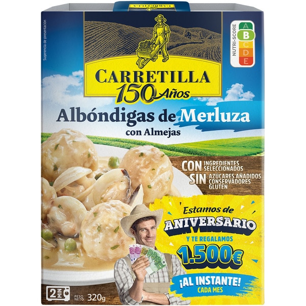 hake meatballs with clams, gluten-free container 320 drained weight g