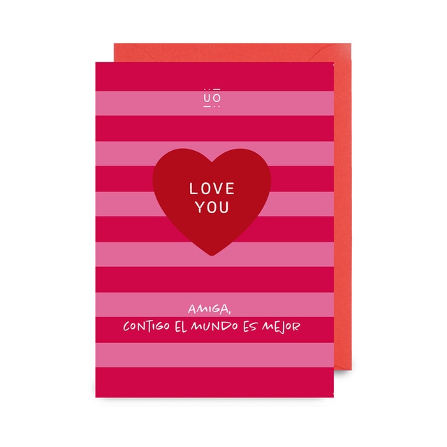 Postal UO Amiga, contigo el mundo es mejor.