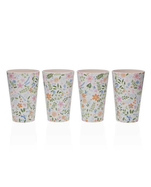 Set 4 vasos flores de polietileno