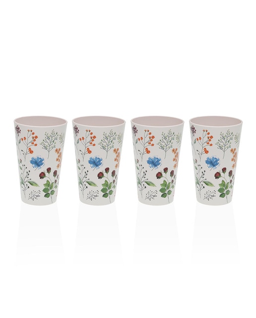 Set 4 vasos spring de polietileno