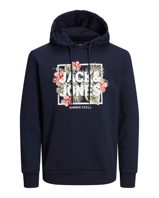 Sudadera de hombre con capucha y print floral