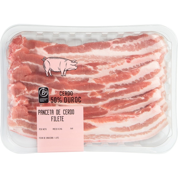 Schweinespeck 50% Duroc ungefähres Gewicht Schale 600 g