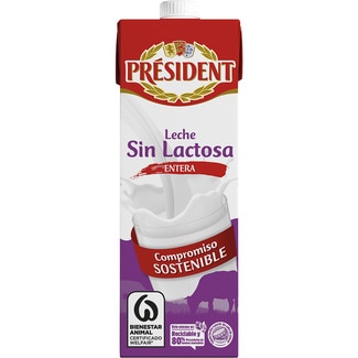 precios President Leche Entera Sin Lactosa Brik 1 L en Hipercor