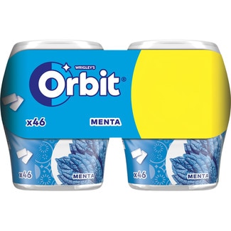 ORBIT chicles de menta sin azúcar pack 2 botes bote 46 grajeas