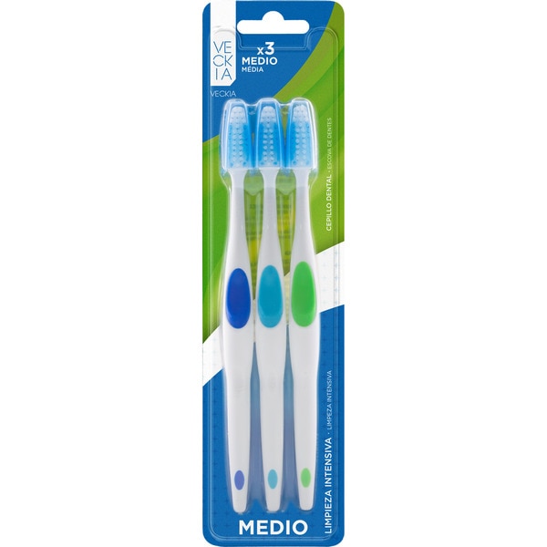 cepillo dental limpieza interdental medio blister 3 unidades