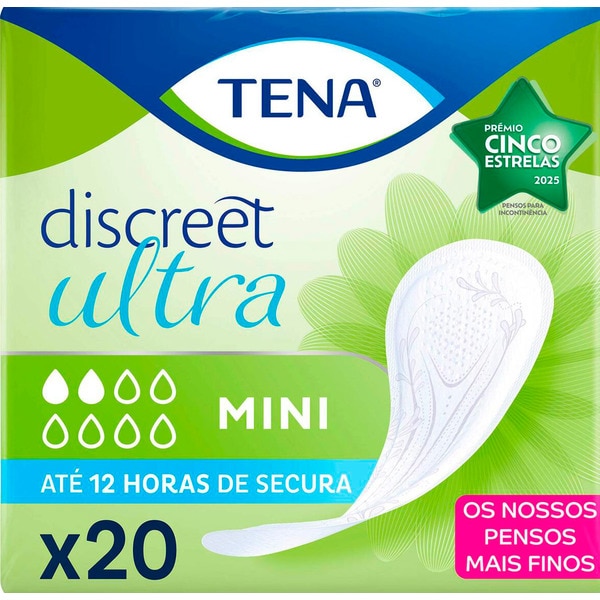 Pensos Incontinência Protetores Discreet Mini embalagem 20 unidades