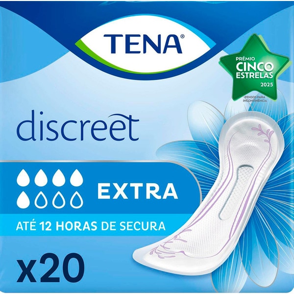 Pensos Incontinência Protetores Discreet Extra embalagem 20 unidades