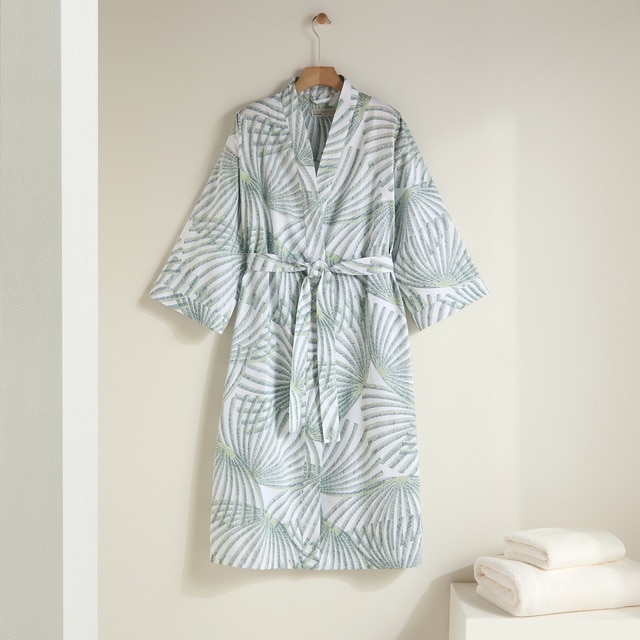 Albornoz kimono algodón satén Matcha El Corte Inglés