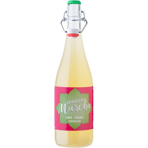 kombucha de limón, jengibre y espirulina Flasche 750 ml