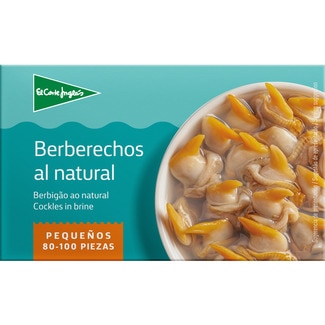 EL CORTE INGLES berberechos al natural pequeños 80-100 piezas lata 63 g neto escurrido