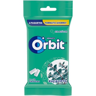 ORBIT chicles de eucalipto sin azúcar pack 4 envases 56 g