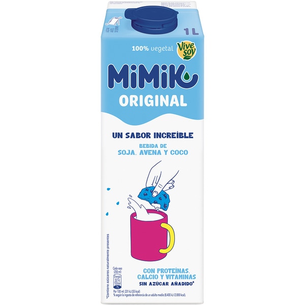 oat and soya drink with no added sugar carton 1 l