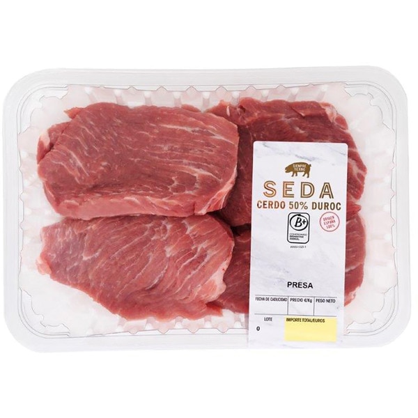 Schweineschulterfilets extra 50% Duroc, ungefähres Gewicht Schale 500 g