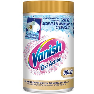 VANISH Fleckenentferner + Sofortbleichmittel Pulver Oxi Action Gold für weiße Wäsche Topf 1,450 g