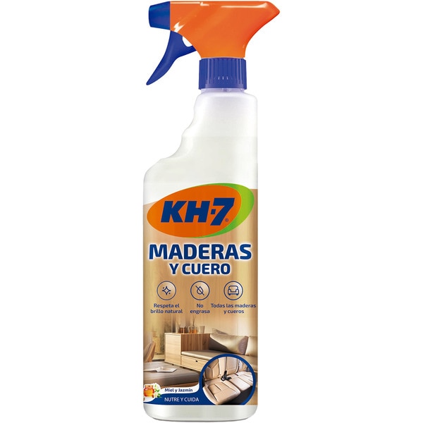 limpiador muebles de madera y cuero miel y jazmín respeta el brillo natural pistola 500 ml no engrasa, para todas las maderas y cueros