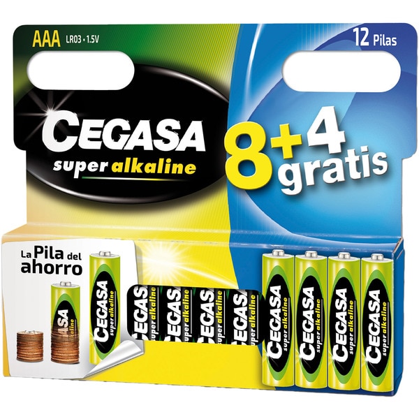 Super alkalinische Batterie AAA (LR03) 1,5V Blister 8 Einheiten