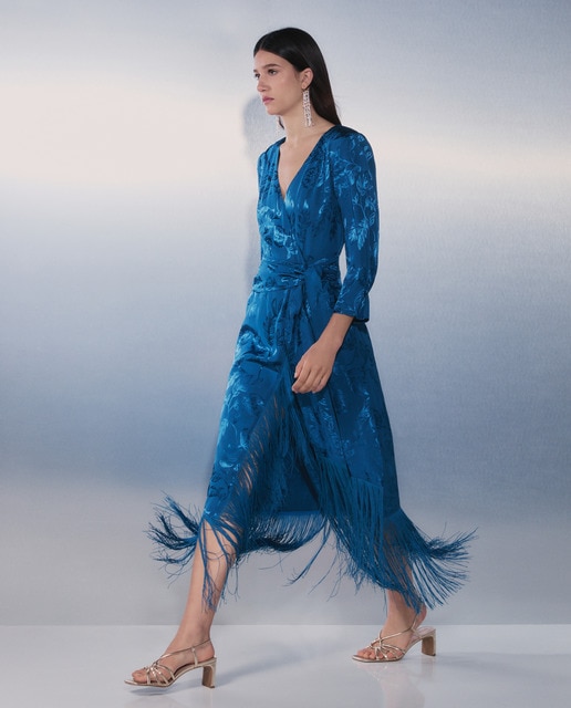 Vestido manga francesa midi