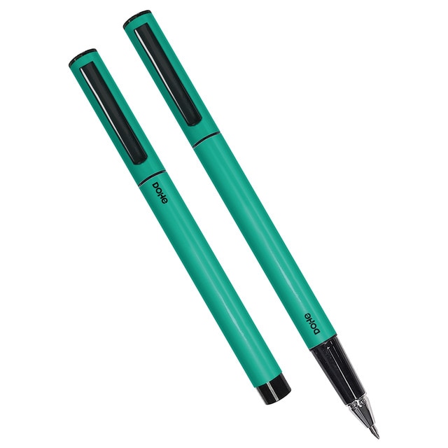 Bolígrafo de tinta de gel azul modelo Elipse marca Dohe color esmeralda..