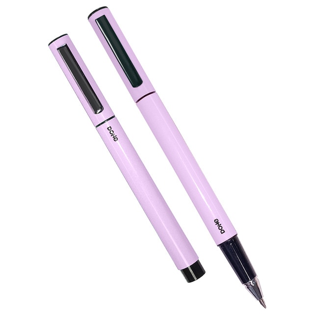 Bolígrafo de tinta de gel azul modelo Elipse marca Dohe color morado pastel..