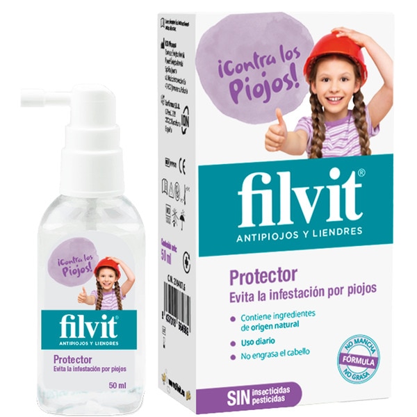 Schutzlotion gegen Läuse und Nissen verhindert den Befall von Läusen Spray 50 ml ohne Insektizide und Pestizide