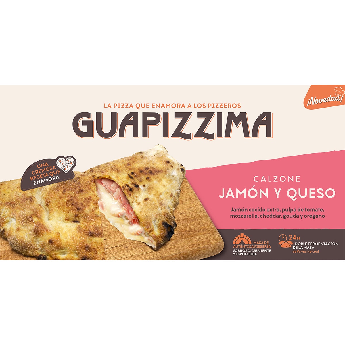 Pizza Calzona de jamón y queso envase 360 g · GUAPIZZIMA · Supermercado ...