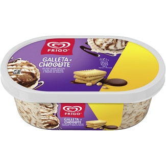 Helado Galleta y Chocolate sabor galleta salsa de chocolate y trozos de galleta tarrina 900 ml - Frigo