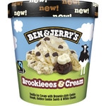 Vanilla cream ice cream with cocoa biscuit chunks, biscuit sauce swirl tub 465 ml and caramel pieces