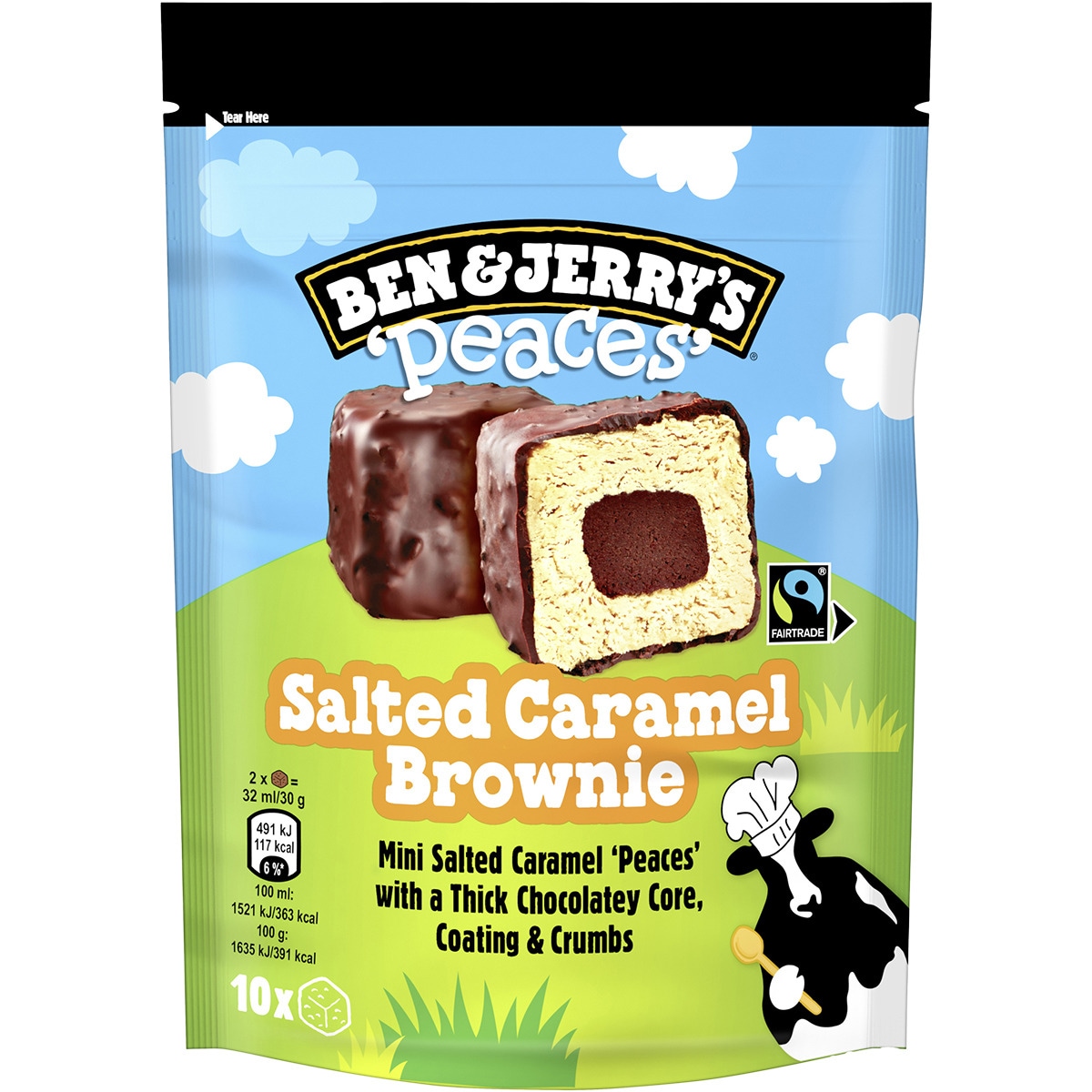 Salted Caramel Brownie helados peaces